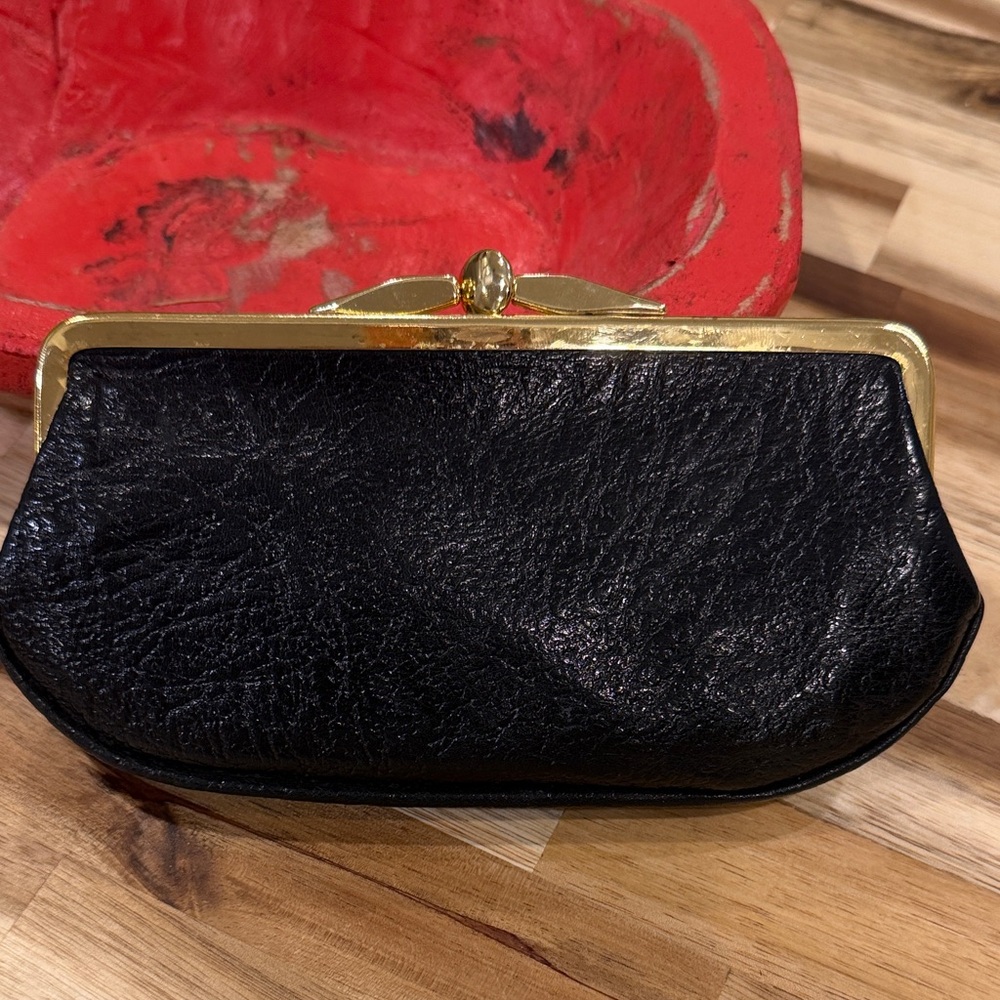 Elegant Black Leather Clutch